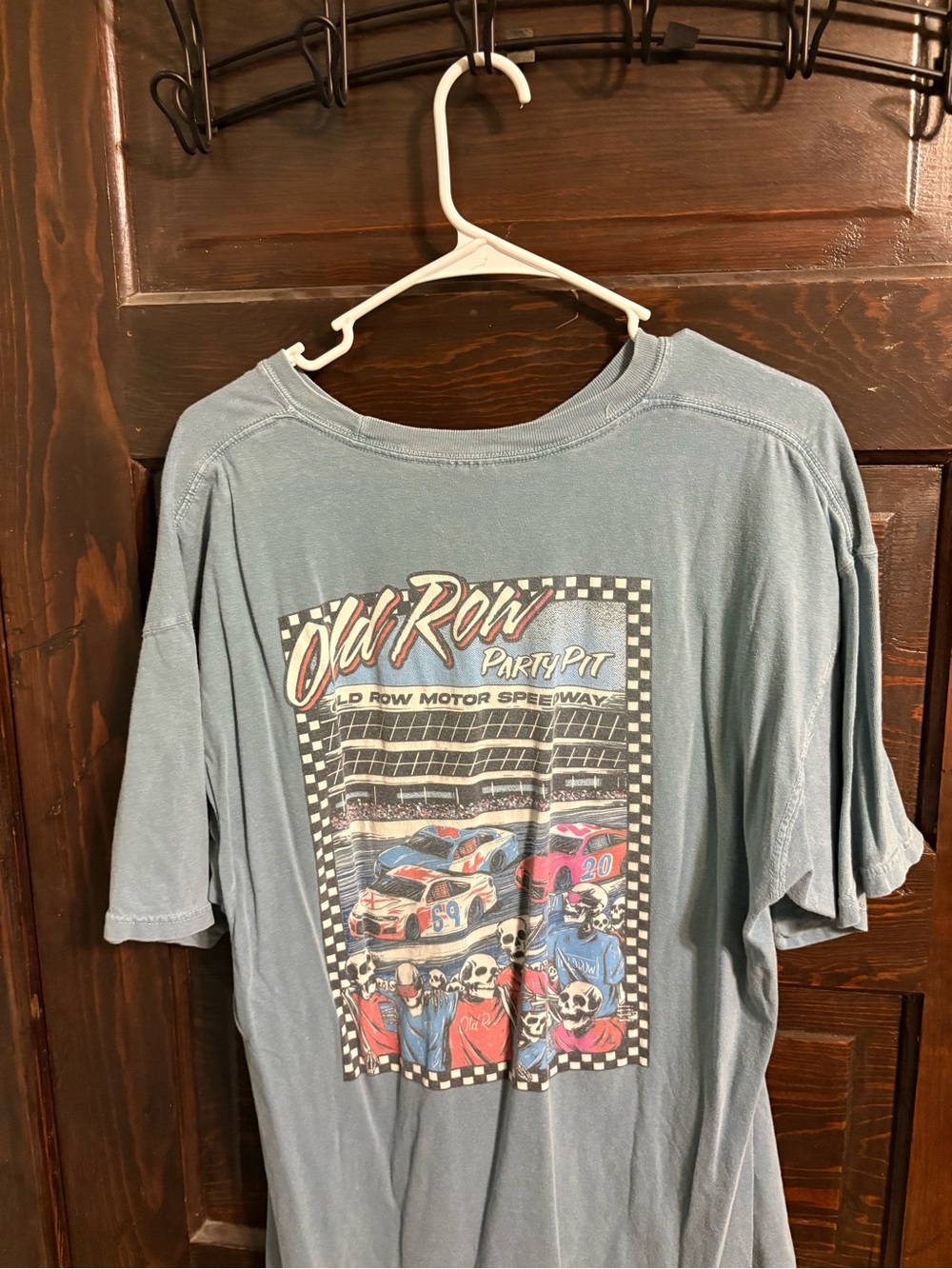 Light Blue Pocket Tee with Racing Patch - Picture 2 of 2
